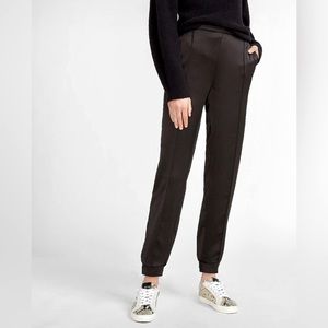 Express High Waisted Satin Seamed Front Joggers.